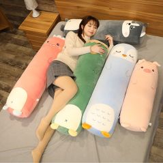 Cartoon Animal Dinosaur Pig Bunny Teddy Bear Husky Duck Plush Toys Stuffed Soft Long Sleep Pillow Doll Cushion Kids Girls Gift