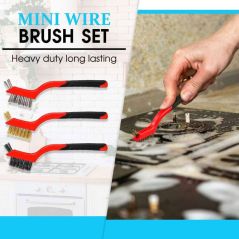 3pcs Wire Brush Set, Nylon, Brass, Stainless Steel Bristles for Deep Cleaning Metal Surfaces