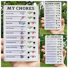 kid's daily planner, reusable plastic board, chores checklist, responsibility behavior chart, chore chart, self-discipline card, organized routine, kid's chore tracker