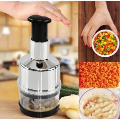 Food Chopper Vegetable Chopper and Slicer Dicer Manual Mini Hand Chopper Onion Garlic Mincer with Cover