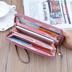 Hot New Fashion Women Wallets Long Zipper Large Capacity Mobile Phone Bag Love Color Hollowed Out Clutch Luxury Brand Coin Purse