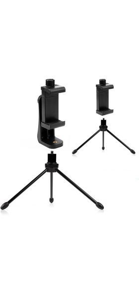 1/4 threaded hole Universal Tripod Mount Cell Phone Clip Holder 360 Rotation Tripod Stand for iPhone Xplus Samsung Xiaomi Huawei
