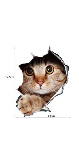 13*17cm Fashion Car Stickers 3D Stereo Anime Funny Creative Personality Kitten Dog Simulation Stickers Car Styling Accessories