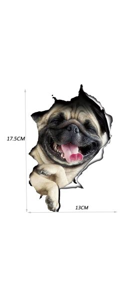 13*17cm Fashion Car Stickers 3D Stereo Anime Funny Creative Personality Kitten Dog Simulation Stickers Car Styling Accessories