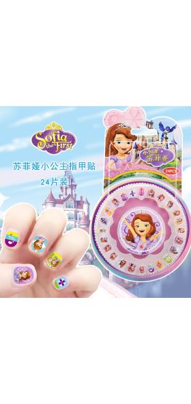 24 Each a box Disney frozen 2 Children's Nail Stickers toy Elsa and Anna Sofia Princess toy nail Decoration fake nails girl gift