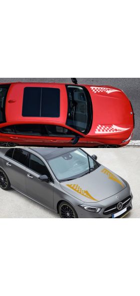 2Pcs 17x77cm Car Hood Over Stickers Vinyl Film Auto Racing Sports Styling Decals All Models Automobiles Car Tuning Accessories