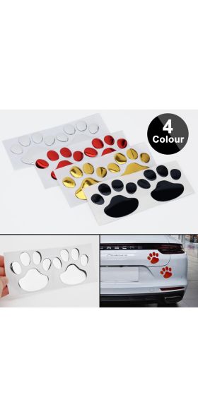 2Pcs/Set Car Sticker Cool Design Paw 3D Animal Dog Cat Bear Foot Prints Footprint Decal Car Stickers Silver Red Black Golden