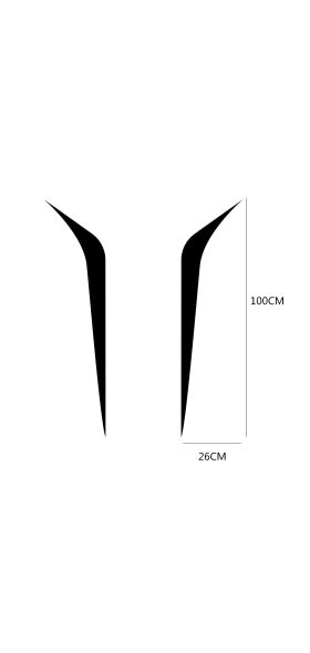 2pcs 100cmx26cm Hood Cover Car Stickers Auto Vinyl Film Long Stripe Decals DIY Car Sport Styling Stickers Car Tuning Accessories