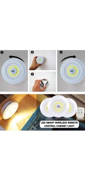 3W Super Bright Cob Under Cabinet Light LED Wireless Remote Control Dimmable Wardrobe Night Lamp Home Bedroom Closet Kitchen