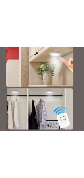 3W Super Bright Cob Under Cabinet Light LED Wireless Remote Control Dimmable Wardrobe Night Lamp Home Bedroom Closet Kitchen
