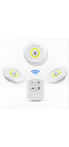 3W Super Bright Cob Under Cabinet Light LED Wireless Remote Control Dimmable Wardrobe Night Lamp Home Bedroom Closet Kitchen