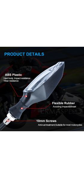 4 pieces Motorcycle LED Turn Signal Indicator Amber flasher Light for Ducati monster 796 800 1199 panigale Motocross Accessories