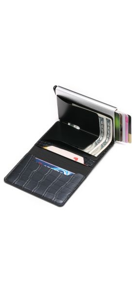 BISI GORO 2020 Business ID Credit Card Holder Men and Women Metal RFID Vintage Aluminium Box PU Leather Card Wallet Note Carbon