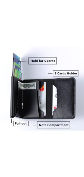 BISI GORO 2020 Business ID Credit Card Holder Men and Women Metal RFID Vintage Aluminium Box PU Leather Card Wallet Note Carbon