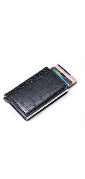 BISI GORO 2020 Business ID Credit Card Holder Men and Women Metal RFID Vintage Aluminium Box PU Leather Card Wallet Note Carbon