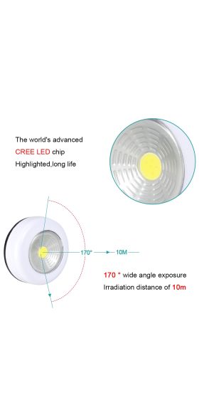 COB LED Under Cabinet Light With Adhesive Sticker Wireless Wall Lamp Wardrobe Cupboard Drawer Closet Bedroom Kitchen Night Light