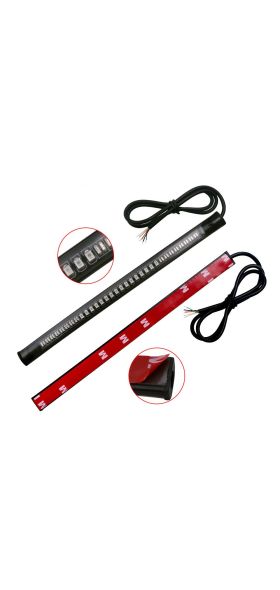 Flexible 48 LED Motorcycle Light Bar Strip Tail Turn Signal Tail Rear Brake Stop Bulb Lamp Brake Light 2835 3014 SMD Dual Color