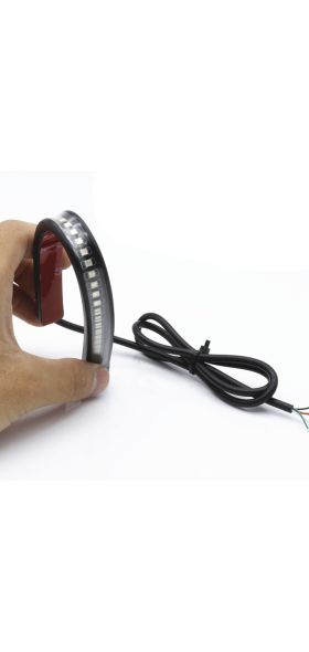 Flexible 48 LED Motorcycle Light Bar Strip Tail Turn Signal Tail Rear Brake Stop Bulb Lamp Brake Light 2835 3014 SMD Dual Color