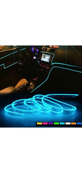 JURUS 1M/2M/3Meter/5M LED Car Interior Lights Decoration Ambient Light For Car 12V Flexible Neon EL Wire Rope Indoor Accessories