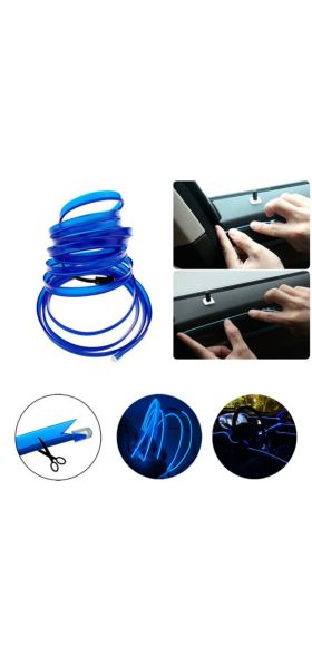 JURUS 1M/2M/3Meter/5M LED Car Interior Lights Decoration Ambient Light For Car 12V Flexible Neon EL Wire Rope Indoor Accessories