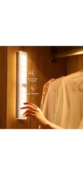 Motion Sensor Wireless LED Night Lights Bedroom Decor Light Detector Wall Decorative Lamp Staircase Closet Room Aisle Lighting