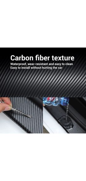 Nano Carbon Fiber Car Sticker DIY Paste Protector Strip Auto Door Sill Side Mirror Anti Scratch Tape Waterproof Protection Film