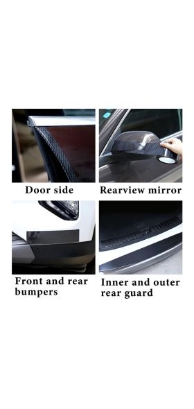 Nano Carbon Fiber Car Sticker DIY Paste Protector Strip Auto Door Sill Side Mirror Anti Scratch Tape Waterproof Protection Film