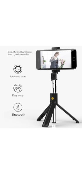 Onvian 3 in 1 Wireless Bluetooth Selfie Stick with Shutter Remote Tripod for Phone Monopod for iPhone Huawei Samsung Oneplus
