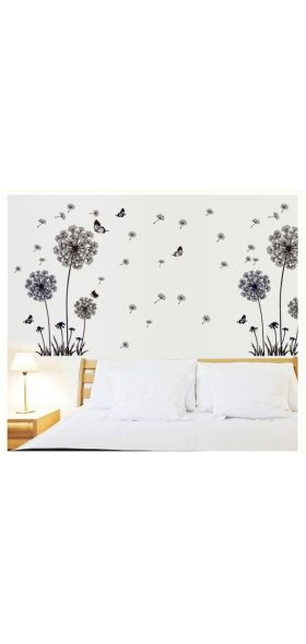 1 PCS Butterfly Flying in Dandelion Bedroom Living Room Decoration Stickers PVC Wall Stickers Home Decor Backdrop