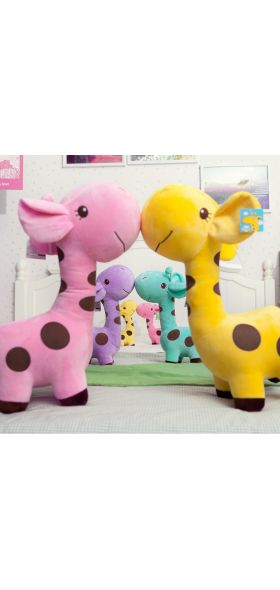 18cm/25cm Cute Giraffe Plush Toy Pendant Soft Deer Stuffed Cartoon Animals Doll Baby Kids Toys Christmas Birthday Colorful Gifts