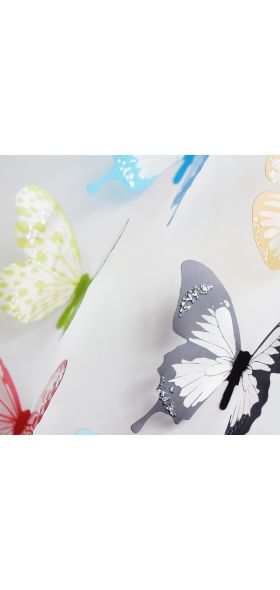 18pcs/lot 3d Crystal Butterfly Wall Sticker Beautiful Butterflies Art Decals Home decor Stickers wedding decoration On the Wall