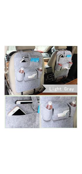 1pc Universal Car Back Seat Storage Bag Organizer Trunk Elastic Felt Storage Bag 6 Pockets Organizer Hanging Car Accessories