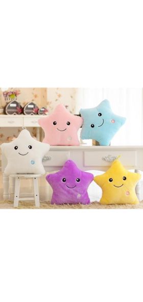 34CM Creative Toy Luminous Pillow Soft Stuffed Plush Glowing Colorful Stars Cushion Led Light Toys Gift For Kids Children Girls