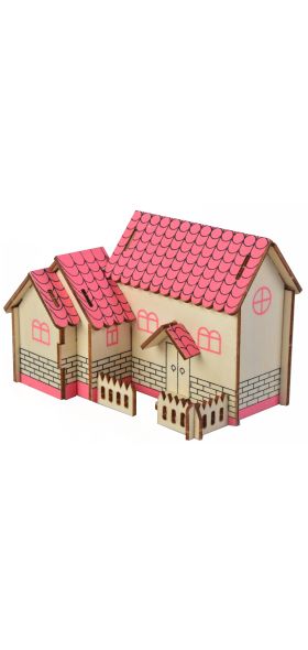 3D Wooden Puzzle Toys Jigsaw Architecture House DIY Manual Assembly Kit Kids Learning Educational Wooden Toys for Children