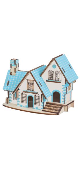 3D Wooden Puzzle Toys Jigsaw Architecture House DIY Manual Assembly Kit Kids Learning Educational Wooden Toys for Children
