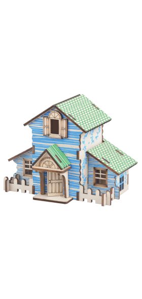 3D Wooden Puzzle Toys Jigsaw Architecture House DIY Manual Assembly Kit Kids Learning Educational Wooden Toys for Children