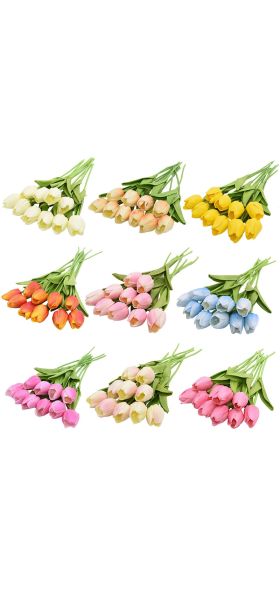 5/10/20pcs Tulip Artificial Flower Real Touch Artificial Tulip Bouquet Fake Flower for Home Gift Wedding Decorative Flowers