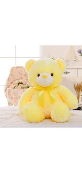 50cm Creative Light Up LED Teddy Bear Stuffed Animals Plush Toy Colorful Glowing   Christmas Gift for Kids Pillow