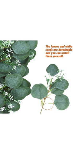 5pcs Artificial Plants Green Eucalyptus Leaves DIY Bridal Bouquet Fake Flowers For Home Garden Party Wedding Flower Decorations