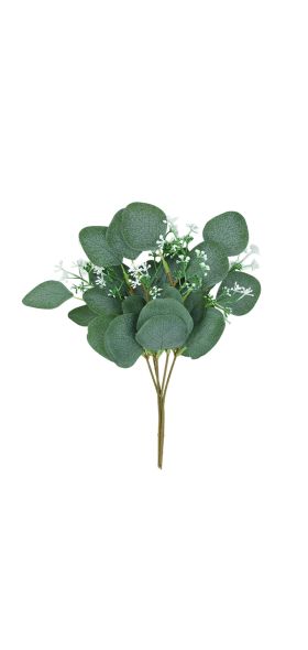 5pcs Artificial Plants Green Eucalyptus Leaves DIY Bridal Bouquet Fake Flowers For Home Garden Party Wedding Flower Decorations