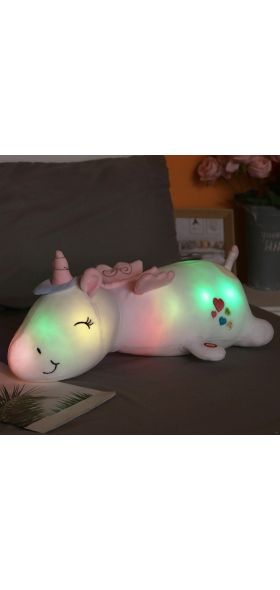 60CM Cute Glowing LED Night Light Unicorn Animal Plush Toys Lovely Luminous Pillow Stuffed Doll For Children Kids Brithday Gifts