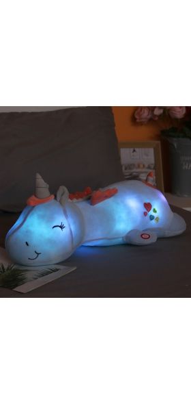 60CM Cute Glowing LED Night Light Unicorn Animal Plush Toys Lovely Luminous Pillow Stuffed Doll For Children Kids Brithday Gifts