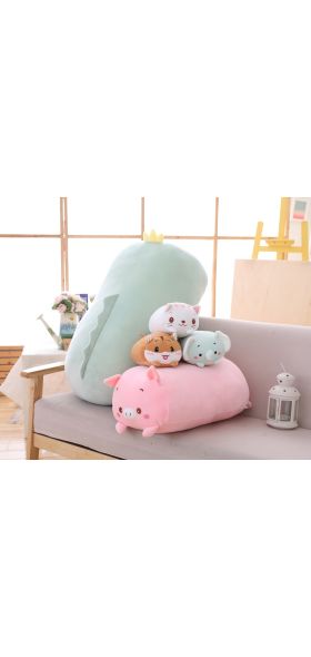 9 Styles Animal Sweet Dinosaur Pig Cat Bear Plush Toy Soft Cartoon Panda Hamster Elephant Deer Stuffed Doll Baby Pillow Gift