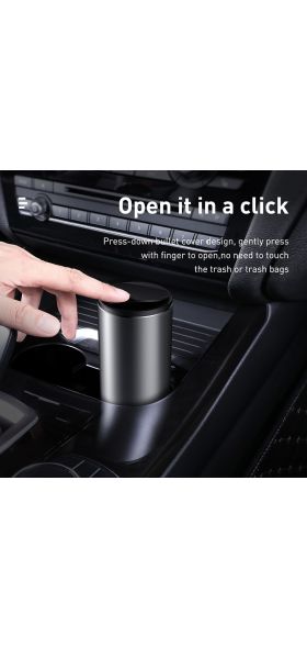 Baseus Car Trash Bin Alloy Garbage Can For Car Dustbin Waste Rubbish Basket Bin Organizer Storage Holder Bag Auto Accessories
