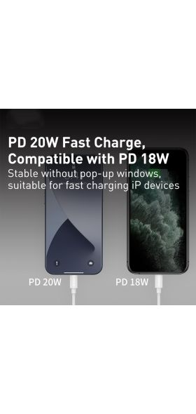 Baseus USB C Cable for iPhone 12 11 20W PD Fast Charge USB C to Lighting Cable for iPhone 8 Xr Charger Data USB Type C Cable