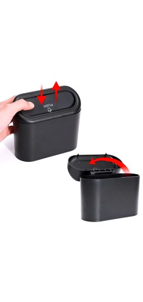 Car Trash Can Interior Organizer Storage Box Car Garbage Bag Press Sealed Trash Can Auto Storage Bin Accessories