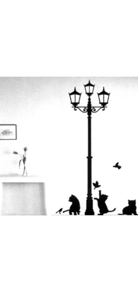 Creative DIY Popular Ancient Lamp Cats and Birds Wall Sticker cartoon Wall Mural Home Decor Room Kids Decals Wallpaper