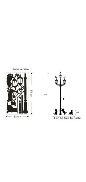 Creative DIY Popular Ancient Lamp Cats and Birds Wall Sticker cartoon Wall Mural Home Decor Room Kids Decals Wallpaper