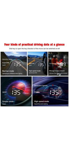 GEYIREN M8 Car HUD Head Up Display OBD2 II EUOBD Overspeed Warning System Projector Windshield Auto Electronic Voltage Alarm