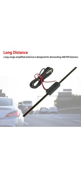 Hot Sale Universal Car Antenna Booster Car Electronic FM/AM Radio Antenna Windshield Mount 12V Black